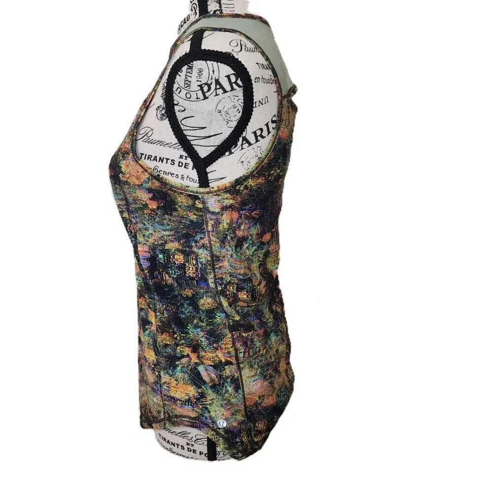 Lululemon Tank Top Multi Camo See Measurements‎ Racerback Knit Sporty - Picture 3 of 6